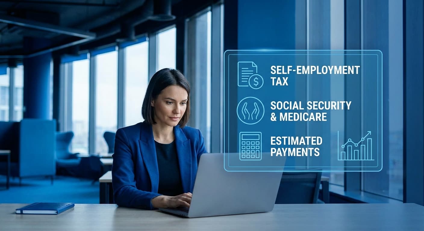 Self Employment Tax Tips - Professional tax guidance illustration